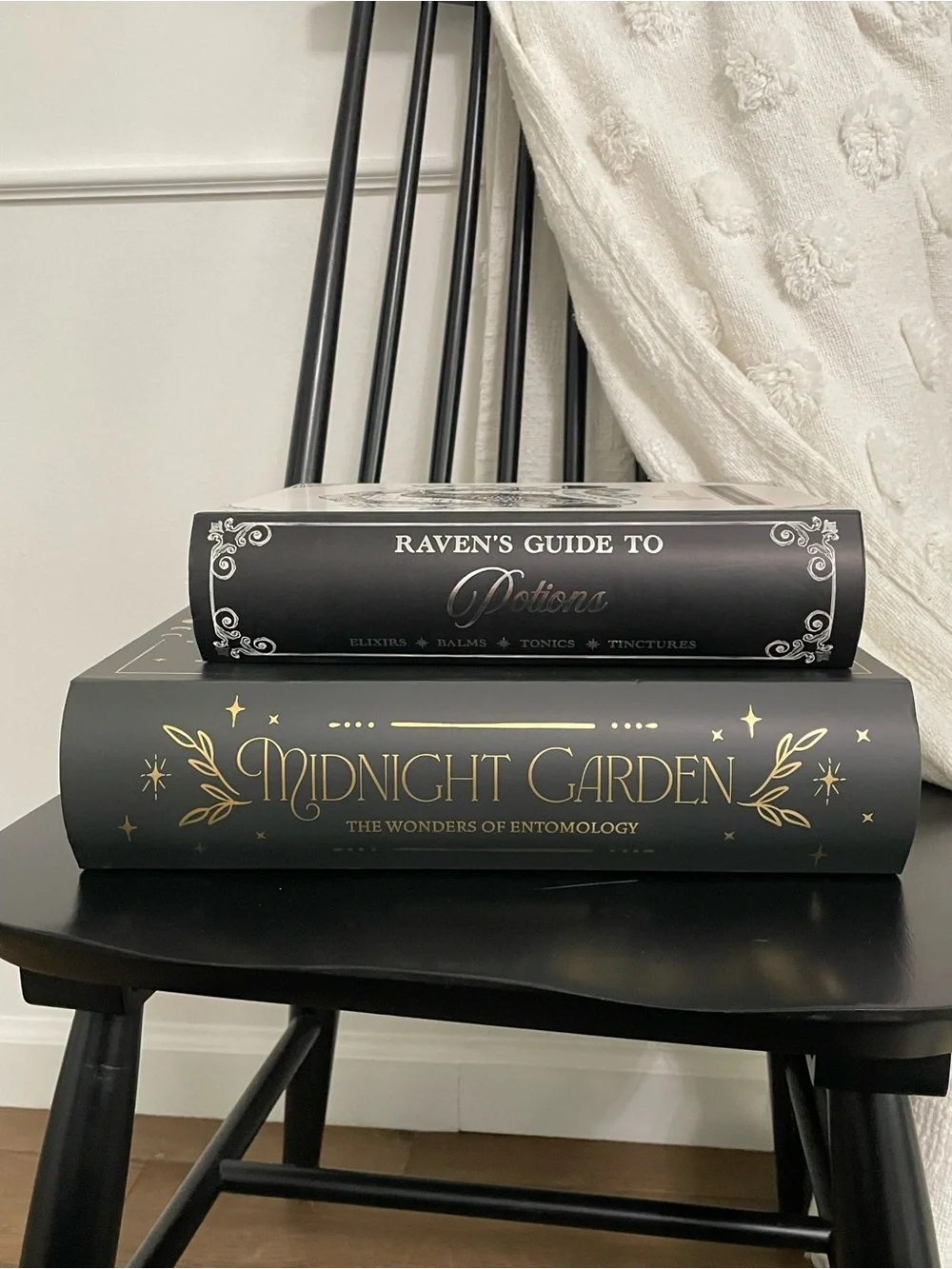 Ravens Guide to Potions and Midnight Gardens Faux Decorative Halloween Books